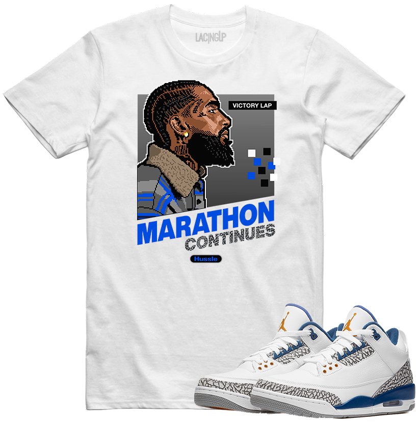 Jordan 3 wizard marathon white tee-Lacing Up