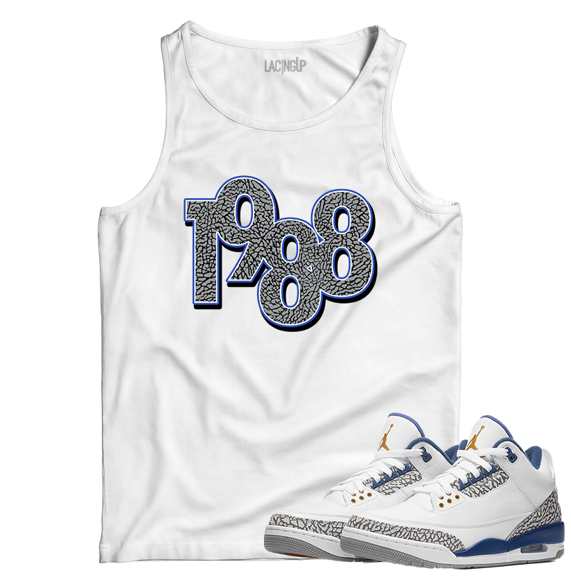 Jordan 3 wizard 1988 white tank top-Lacing Up