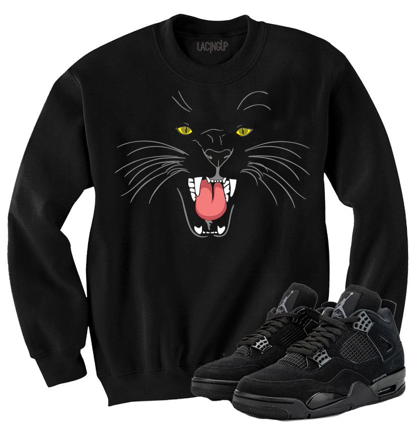 Jordan 4 black cat black sweater