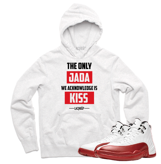 Jordan 12 Cherry J.A.D.A White hoodie-Lacing Up
