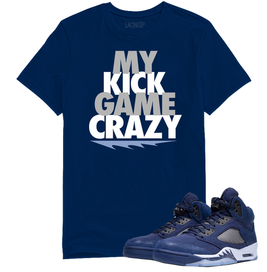 Jordan 5 Midnight Navy crazy navy blue tee-Lacing Up