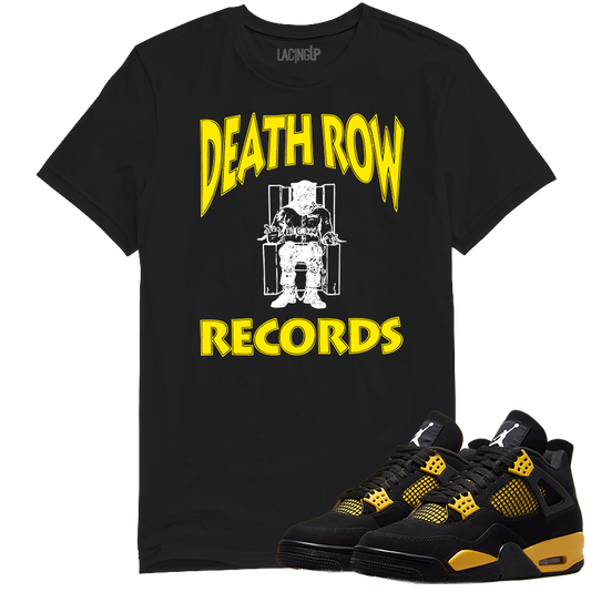Jordan 4 Thunder the row black tee-Lacing Up