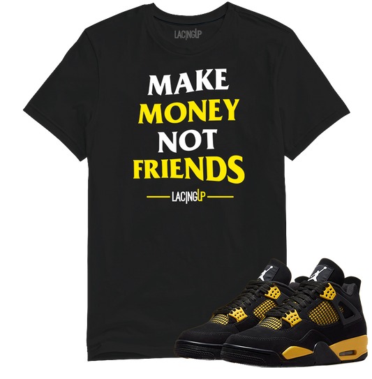 Jordan 4 Thunder friends black tee-Lacing Up