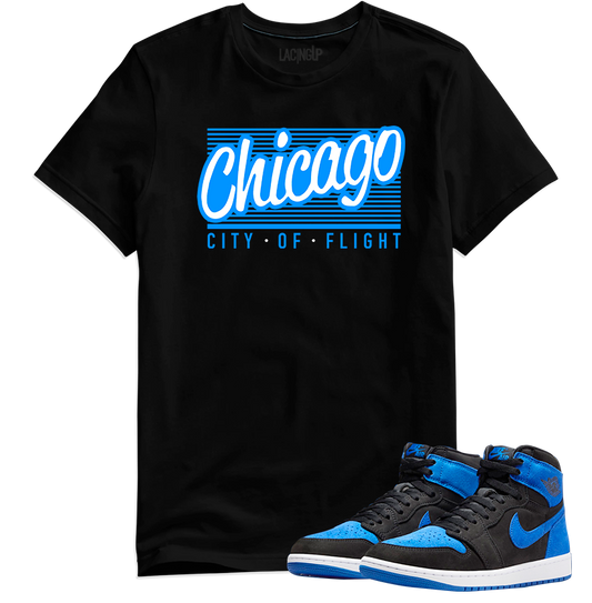 Jordan 1 royal suede chicago black tee-Lacing Up