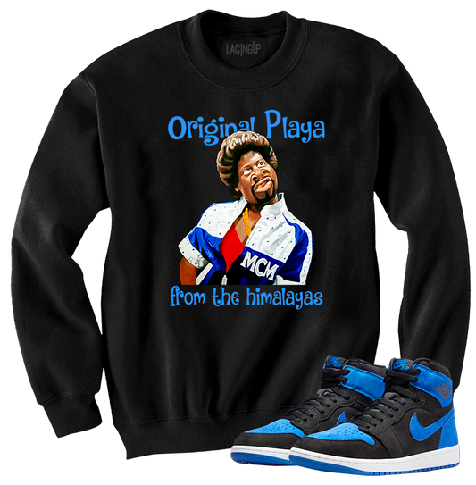 Jordan 1 Royal Suede himalayas black crewneck sweater-Lacing Up