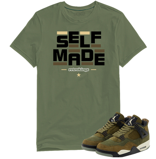 Jordan 4 Olive craft self made olive tee-Lacing Up