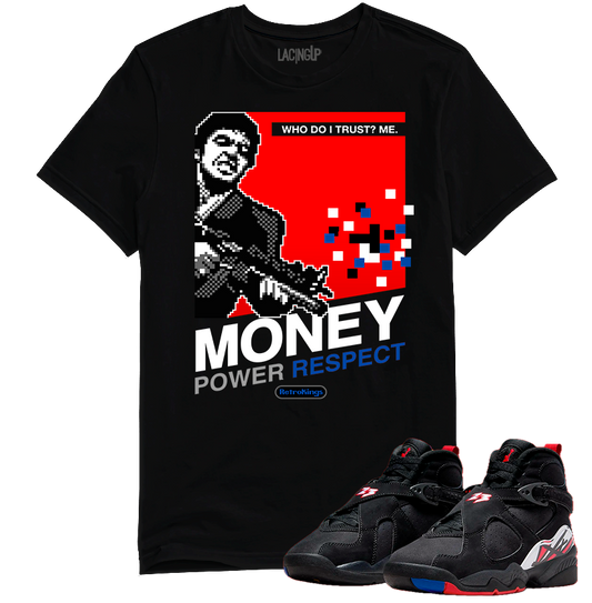Jordan 8 playoffs mpr black tee-Lacing Up