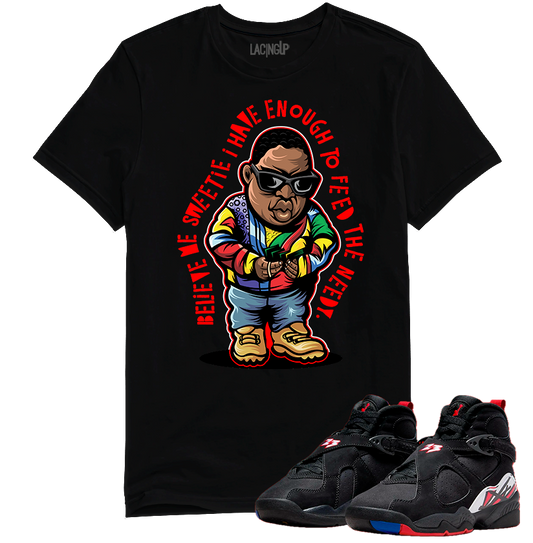 Jordan 8 playoffs needy black tee-Lacing Up