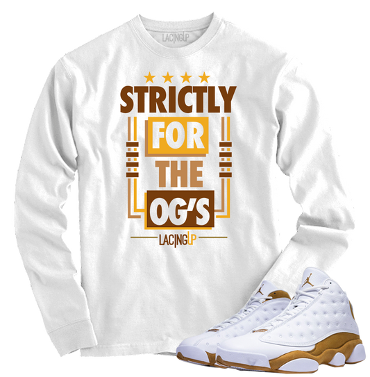 Jordan 13 wheat OG white long sleeve tee-Lacing Up