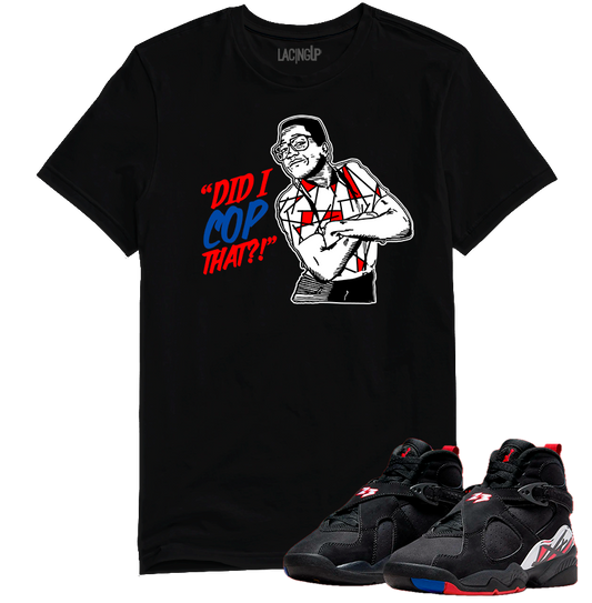 Jordan 8 playoffs did i cop that black tee-Lacing Up