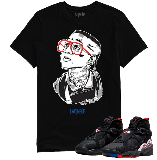Jordan 8 playoffs urkel black tee-Lacing Up