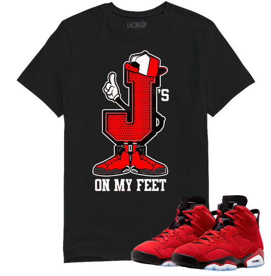 Jordan 6 toro bravo J's black tee-Lacing Up