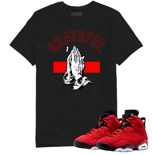Jordan 6 toro bravo grateful black tee-Lacing Up
