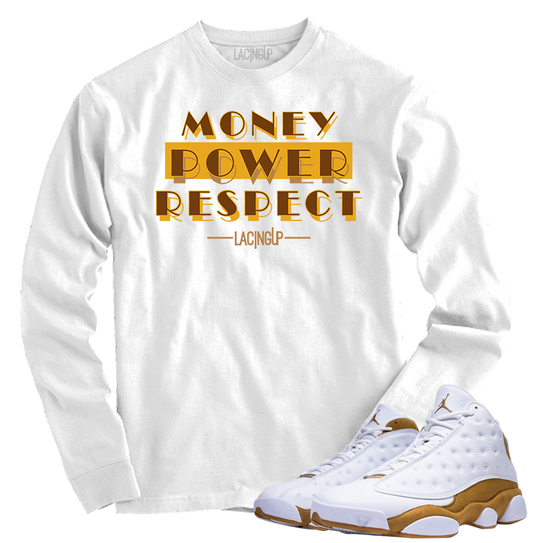 Jordan 13 wheat mpr white long sleeve tee-Lacing Up
