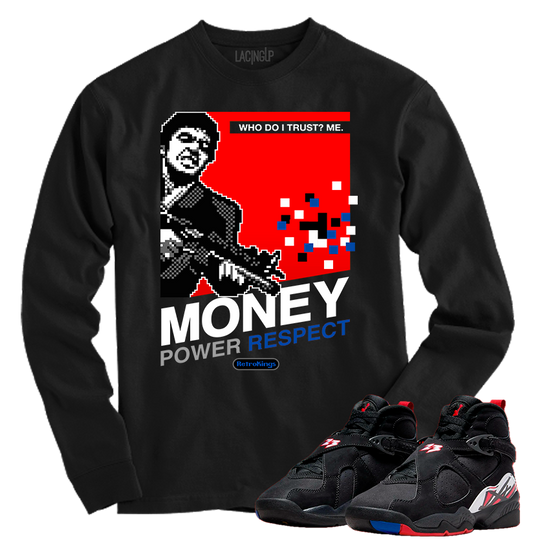 Jordan 8 playoffs mpr black long sleeve tee-Lacing Up