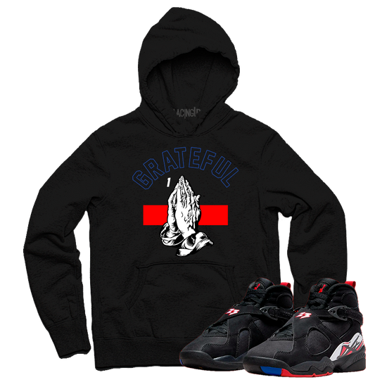 Jordan 8 playoffs grateful black hoodie-Lacing Up