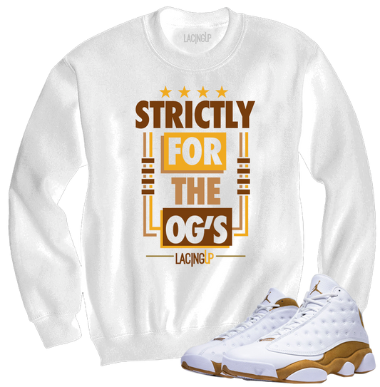 Jordan 13 wheat white OG crewneck sweater-Lacing Up