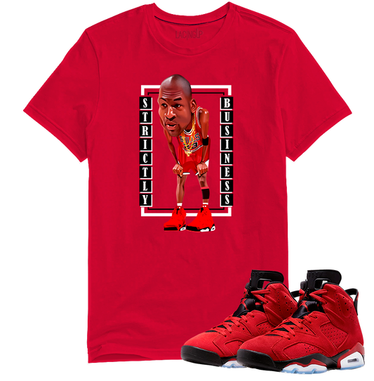 Jordan 6 toro bravo strictly business red tee-Lacing Up