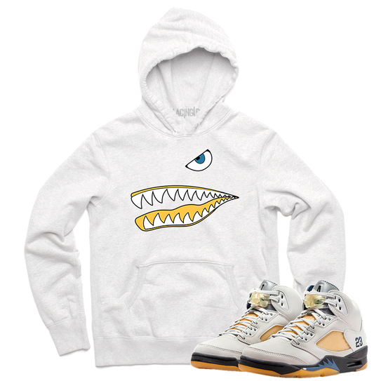 Jordan 5 A ma maniere shark white hoodie-Lacing Up