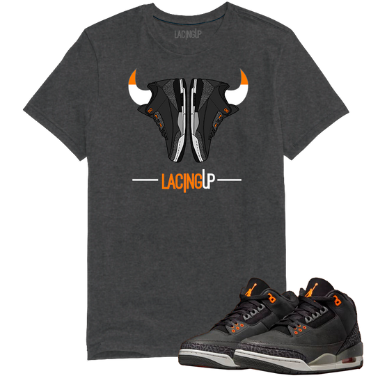 Jordan 3 Fear horns dark heather tee-Lacing Up