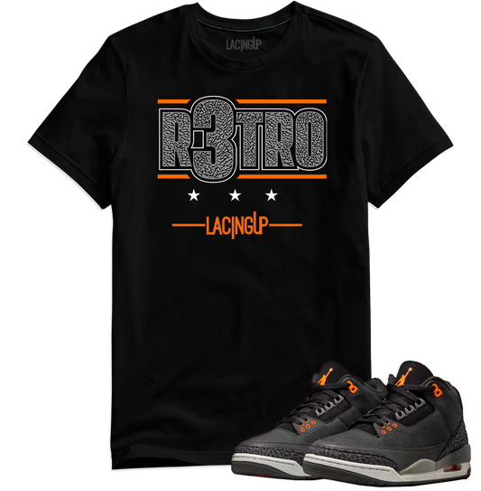 Jordan 3 Fear R3tro black tee-Lacing Up
