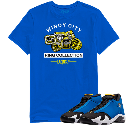 Jordan 14 Laney ring collection royal tee-Lacing Up