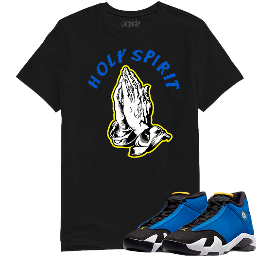 Jordan 14 laney holy spirit black tee-Lacing Up