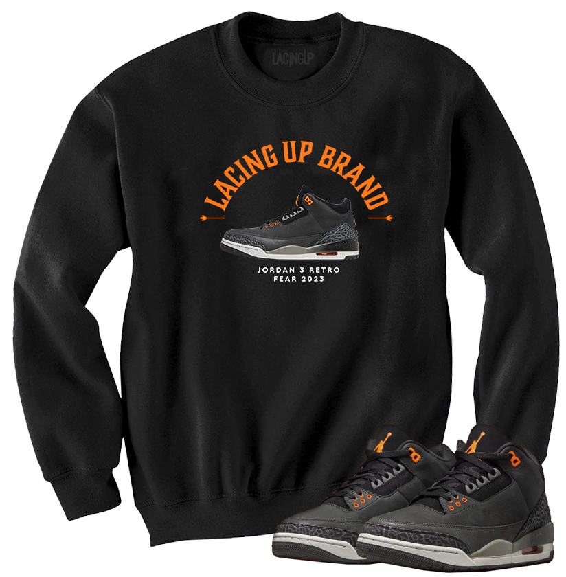 Jordan 3 Fear fear black crewneck sweater-Lacing Up