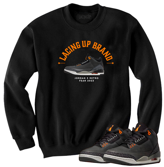 Jordan 3 Fear fear black crewneck sweater-Lacing Up