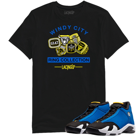 Jordan 14 laney ring collection black tee-Lacing Up