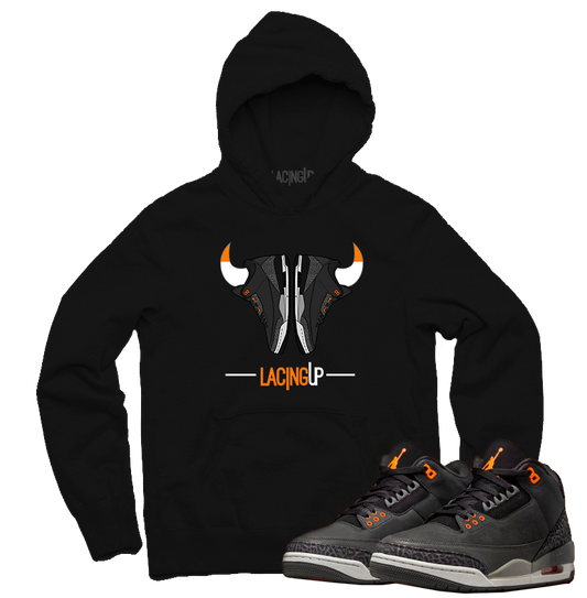 Jordan 3 Fear horns black hoodie-Lacing Up