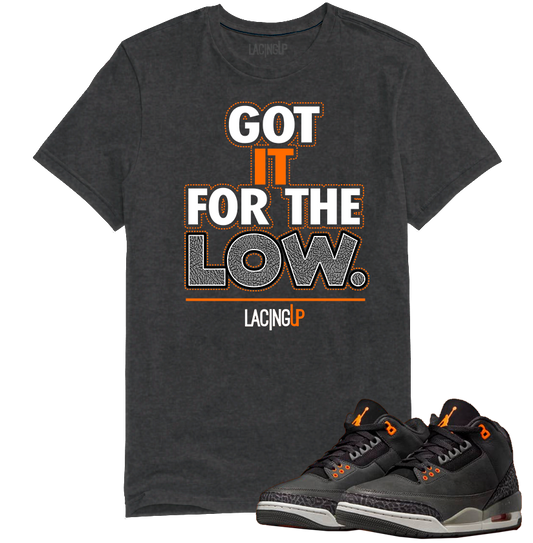 Jordan 3 Fear for the low dark heather tee-Lacing Up