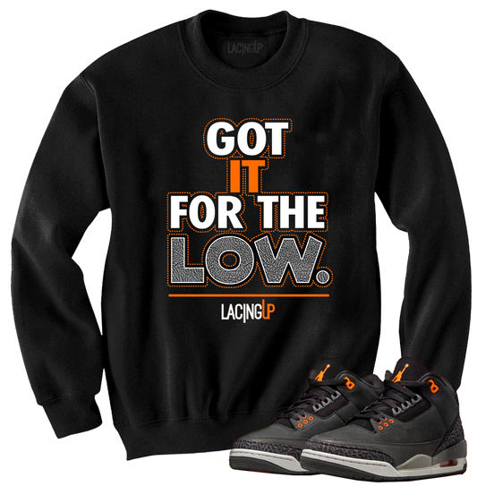 Jordan 3 fear for the low black crewneck sweater-Lacing Up