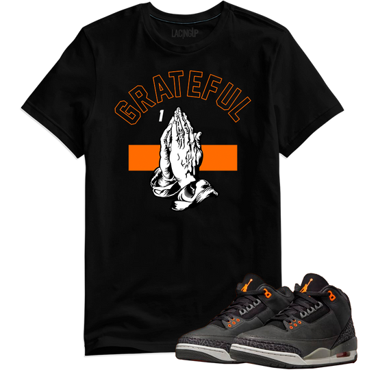 Jordan 3 Fear Grateful black tee-Lacing Up