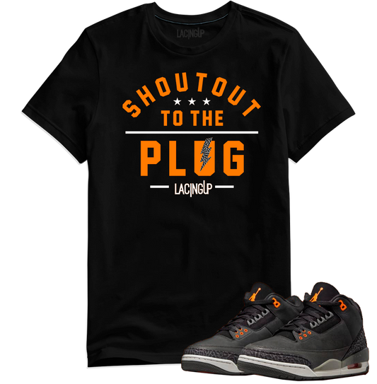 Jordan 3 Fear plug black tee-Lacing Up