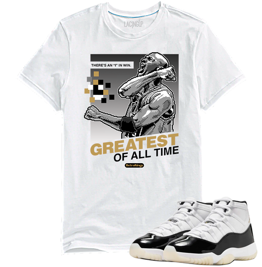 Jordan 11 Gratitude goat white tee-Lacing Up