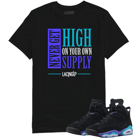 Jordan 6 Aqua supply black tee-Lacing Up