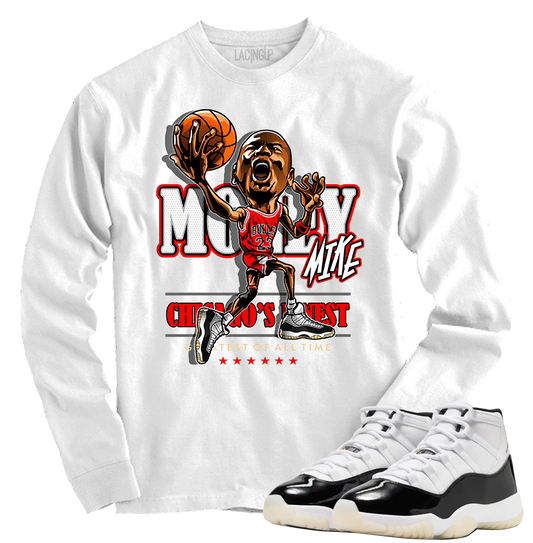 Jordan 11 Gratitude Money mike white long sleeve tee-Lacing Up