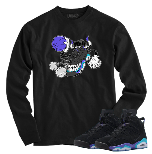 Blowing Smoke Black Long Sleeve Tee | Sneaker Game Shirt