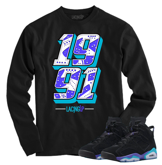 Aqua 1991 Black Long Sleeve Lacing Tee | SneakerOutfits