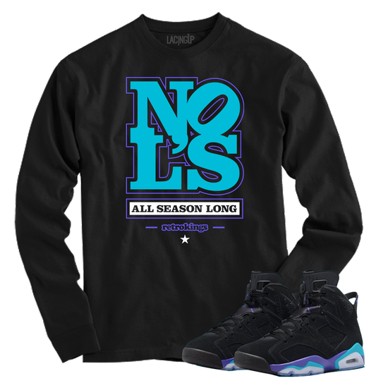 No-LS Black Long Sleeve Tee for Aqua 6s | SneakerOutfits