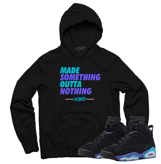Jordan 6 Aqua Nothing Black Hoodie | SneakerOutfits