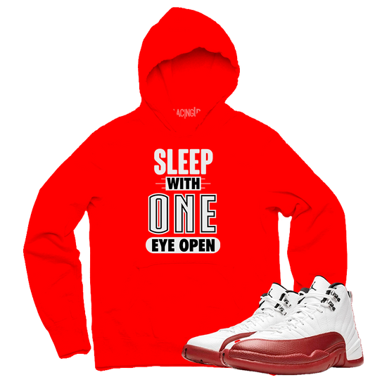 Jordan 12 Cherry open red hoodie-Lacing Up