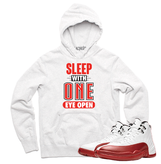 Jordan 12 Cherry open white hoodie-Lacing Up