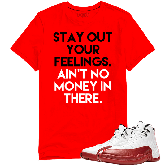 Jordan 12 Cherry your feelings red tee-Lacing Up