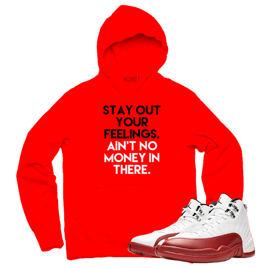 Jordan 12 Cherry feelings red hoodie-Lacing Up