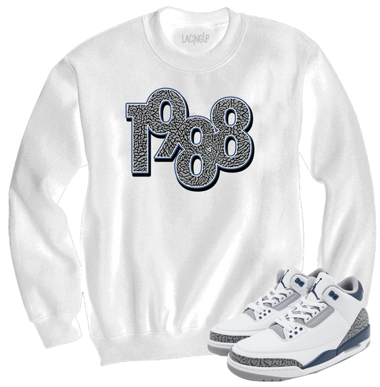 Jordan 3 white navy cement navy 1988 crewneck sweater-Lacing Up