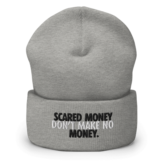 Scared Money grey beanie