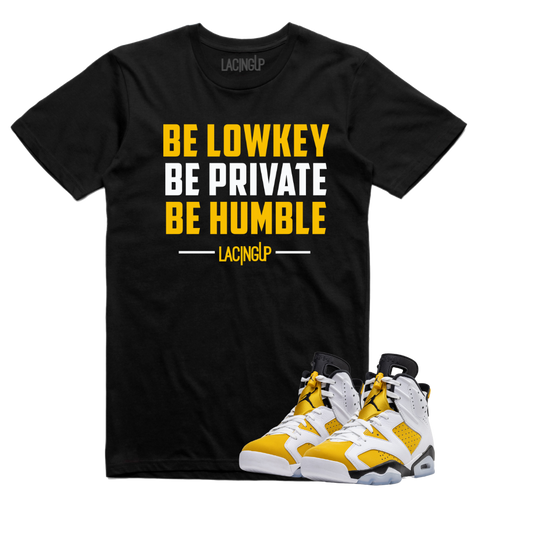 Jordan 6 Yellow Ochre humble black tee-Lacing Up