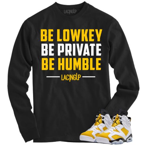 Jordan 6 Yellow Ochre humble black long sleeve tee-Lacing Up